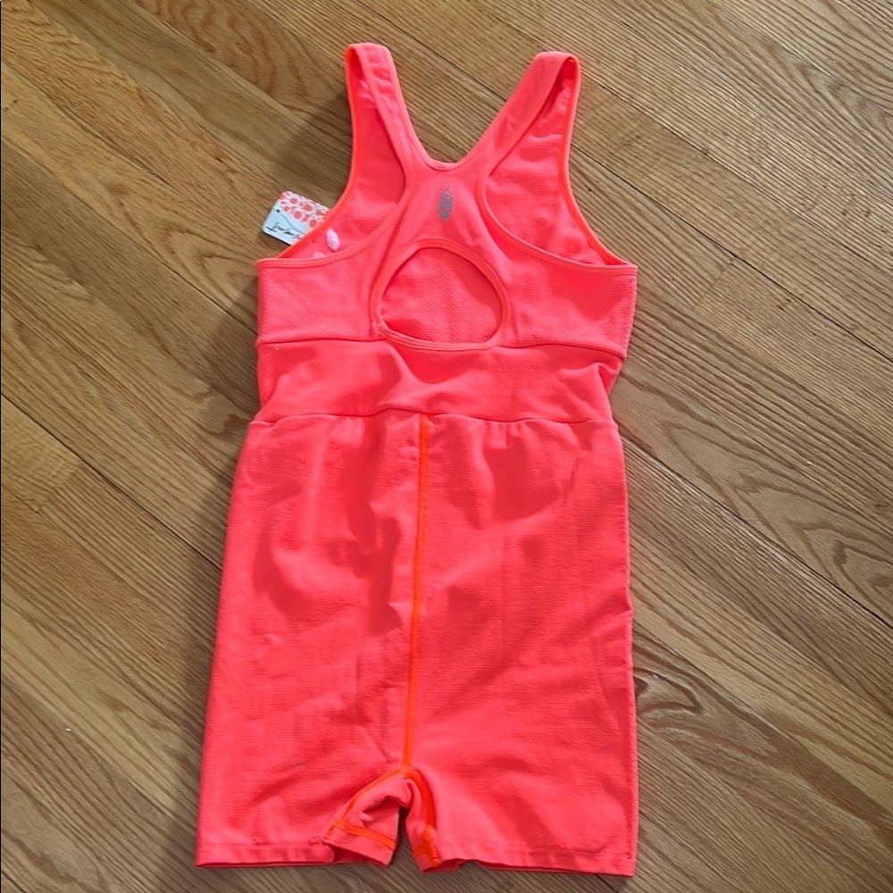 Free People Neon Coral Sleeveless Jumpsuit Romper - Picture 4 of 7